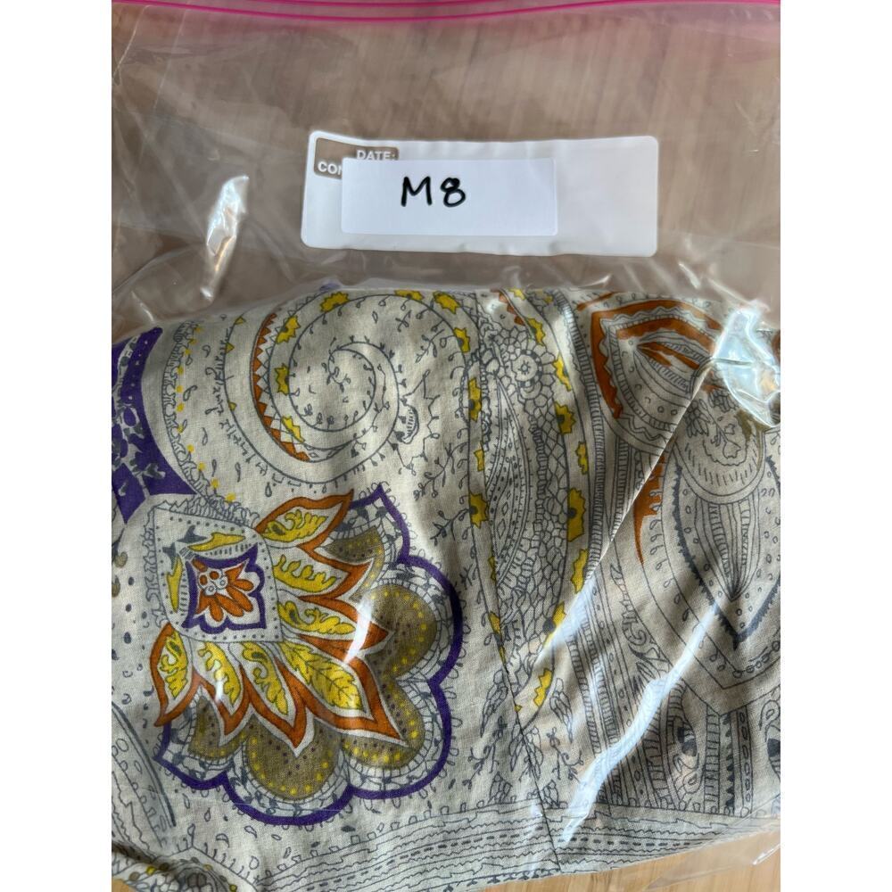 Richards Floral Paisley Button Down Tie Sleeve Geometric Print Women's 1 S/M - Picture 10 of 10